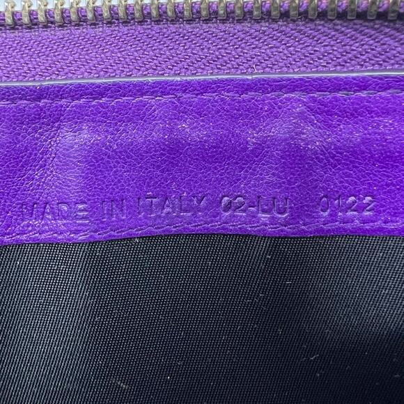 Christian Dior Purple Patent Cannage Quilted Zipper Wallet with Logo Charms - Picture 2 of 7